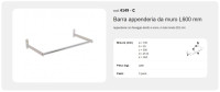 BARRA APPENDERIA DA MURO - L 60 cm