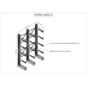 Scaffali CANTILEVER per carichi lunghi