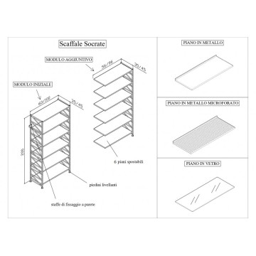 Libreria mod. SOCRATE - Profondità 35