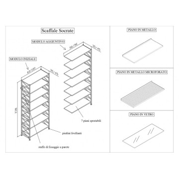 Libreria mod. SOCRATE - Profondità 35