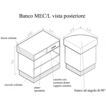 BANCO CASSA ad ANGOLO CURVO mod. MEC/L