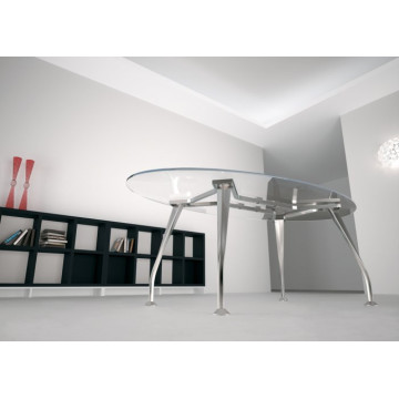 Tavolo riunioni ovale mod. SEGNO con piano in vetro - DR
