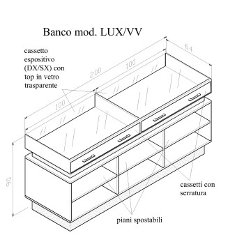 Banco cassa mod. LUX/VV