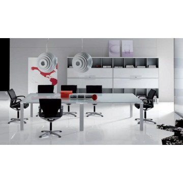 TAVOLO RIUNIONI RETTANGOLARE mod. VERTIGO VETRO - L 240