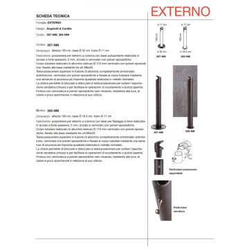 POSACENERE per ESTERNO - mod. EXTERNO 305