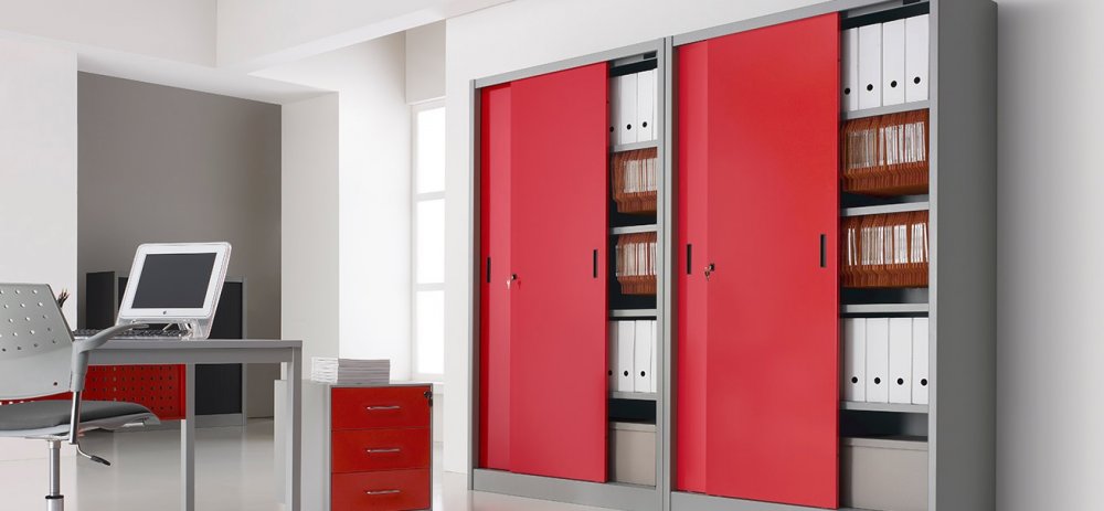 Armadi d'Archivio con ANTE SCORREVOLI COLORATE - ARMADI ARCHIVIO - Armadi  Metallici - Prodotti - Appia Office Roma