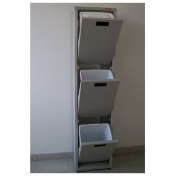 Armadio raccolta differenziata zincato a 3 secchi