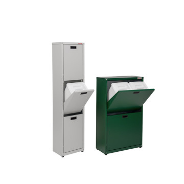 Armadio raccolta differenziata zincato a 3 secchi