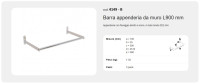BARRA APPENDERIA DA MURO - L 90 cm