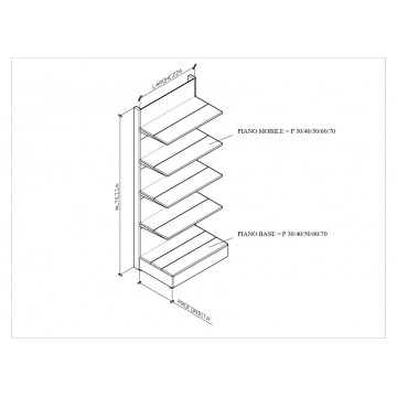 Scaffali metallici Market tipo murale a parete