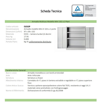 ARMADI METALLICI BASSI DA BALCONE  - H102