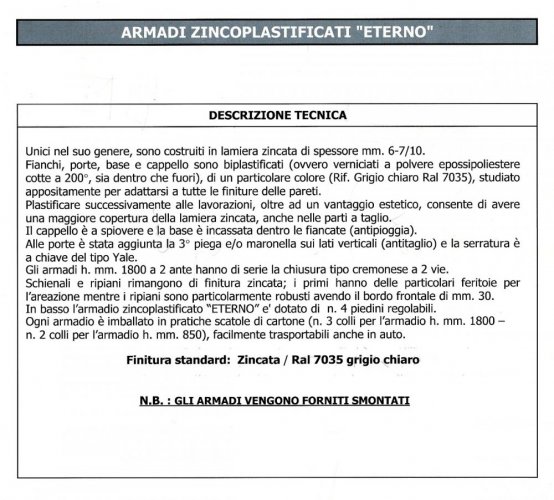 ARMADIO DA BALCONE ZINCOPLASTIFICATO mod. PORTA SCOPE - H150 - ARMADI DA  ESTERNO ZINCOPLASTIFICATI - Armadi Metallici - Prodotti - Appia Office Roma