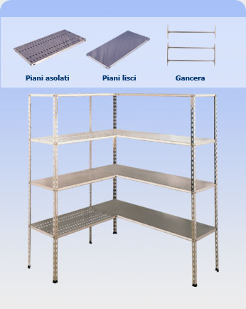 SCAFFALI A BULLONE IN ACCIAIO INOX - Prodotti - Appia Office Roma